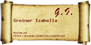 Greiner Izabella névjegykártya